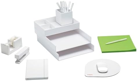 Poppin Dream Desk Set - White, Letter Trays, Accessory Tray, This +