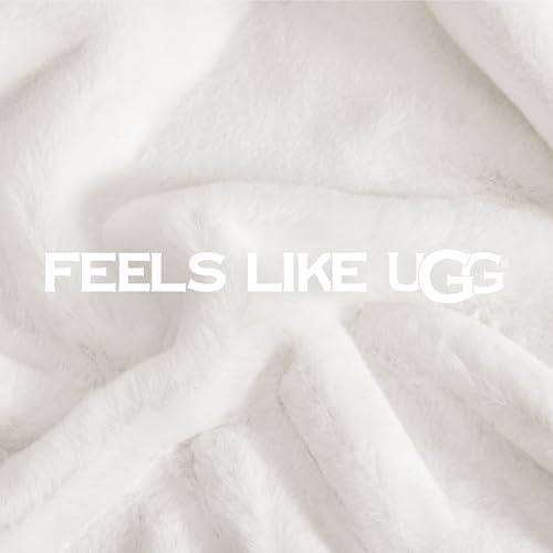 UGG Euphoria Throw Blanket, Plush Faux Fur Blanket, 50" x 70", White