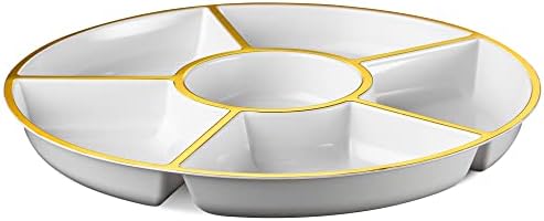 Plasticpro 6 Sectional Round Plastic Serving Tray/Platter