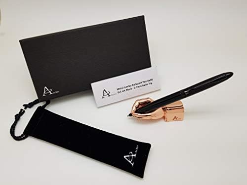 ACELY Executive Glossy Black Ball Point Pen with Hand Shape Pen Holder