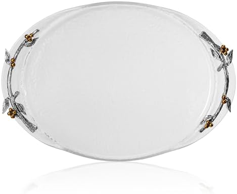 Fitz and Floyd Nature's Greeting Glass Serve Decorative Tray, 14 x