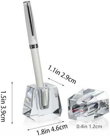 2-Pack Crystal Single Pen Holder for Desk, 1.8" Fancy Fountain Pen