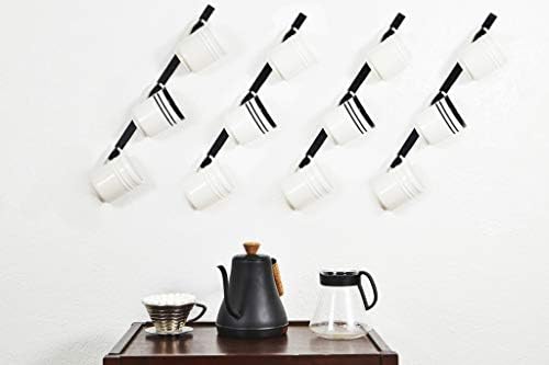 Coffee Mug Wall Rack - Metal Mug Racks for Wall - Unique S Curve