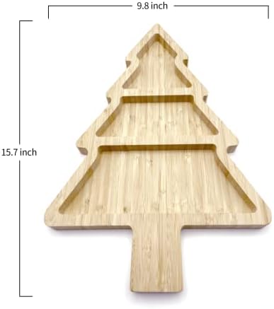 Bamboo Serving Platter, Multiple Spaces Reusable Bamboo Plates, Novel