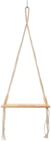 AVOIRR Boho Hanging Wall Shelf – Minimalist Floating Plant Shelf with