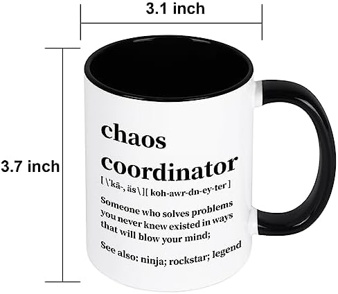 Cabtnca Chaos Coordinator Mug, Gifts, Office Gifts for Coworkers, Boss
