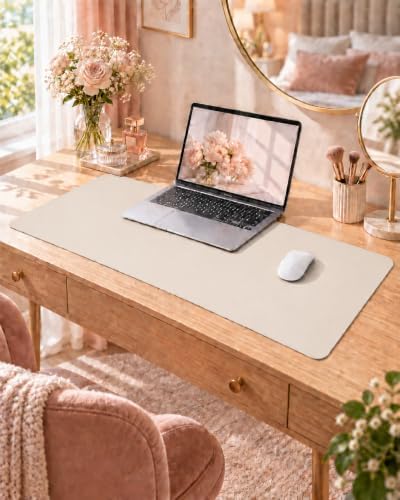 AFIING Desk Pad Protector 23.6" x 13.7" - Non-Slip Waterproof PU