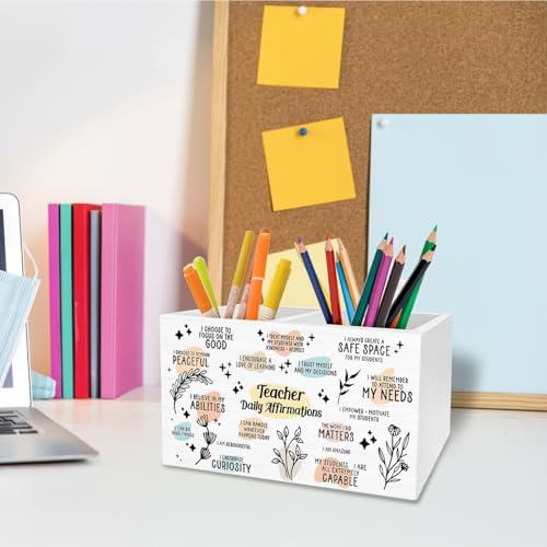 Teacher Daily Affirmation Pen Holder for Desk, Teacher Appreciation