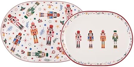 Bico Christmas Soldier 16 plus 12 inch Oval Platters Set, Set of 2