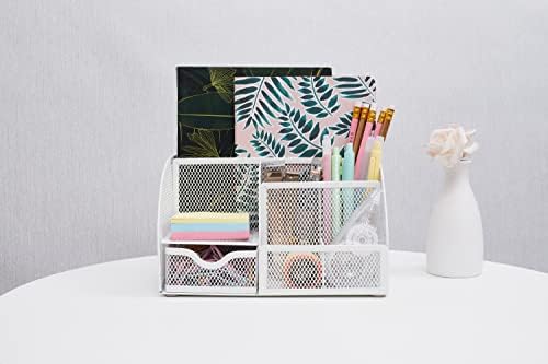 Annova Mesh Desk Organizer Office with 7 Compartments + Drawer/Desk