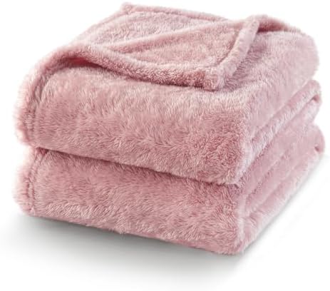 Exclusivo Mezcla Fuzzy Large Fleece Throw Blanket for Couch, Dusty
