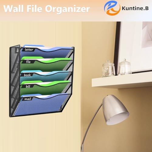 Kuntine.B Wall File Organizer Office Hanging Magazine Holder Wall File
