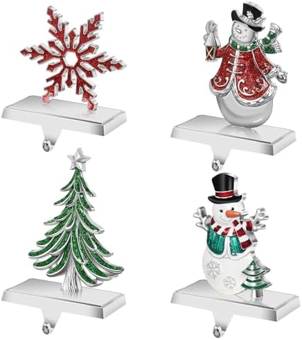 Loncaster Set of 4 Christmas Stocking Holders for Mantle, Christmas