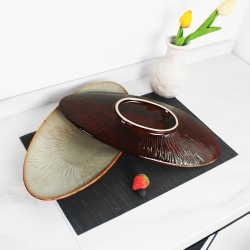 Ceramic Serving Platters, Dinner Plate Set of 2, Large Serving Tray