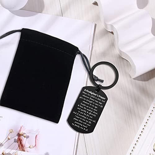 ENGZHI Firefighter Gifts for Men Fire Man Prayer Keychain- God Give Me