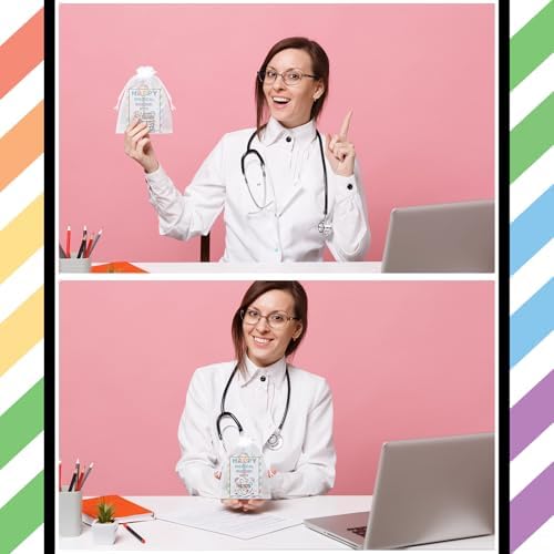 Equsion 20 Set Medical Assistants Gifts Keychains with Thank You Cards