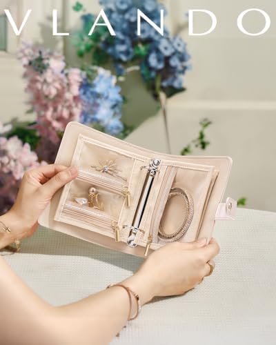 VLANDO Travel Jewelry Organizer Case,Travel Gifts for Women,Portable