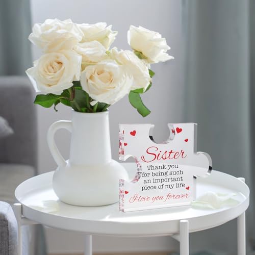 Gift for Sister, Personalized Engraved Acrylic Plaque with Gift Box