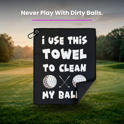 SHANKITGOLF Towel, Funny Microfiber with Bag Clip, Gift for Men & Dad