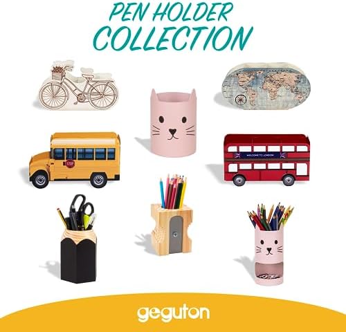 GEGUTON Sharpener Shaped Pen Holder, Black, Retro Design
