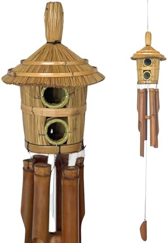 Bellaa Bamboo Wind Chimes, Bird House