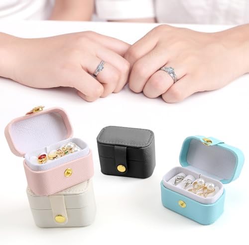 Small Jewelry Box, Waterproof PU Leather Jewelry Travel Case with