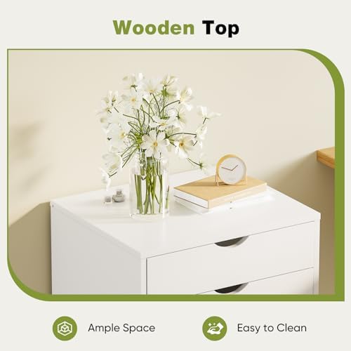 Sweetcrispy 7 Drawer Rolling Storage Cabinet with Wheels, Wood