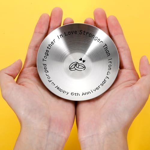 TI-EDC 6th Anniversary Iron Gifts for Her and Him - 4" Ring Holder