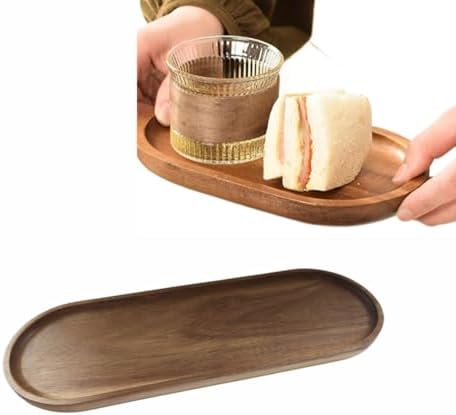 Oval Wood Serving Trays Set, Large Natural Wooden Serving Platters