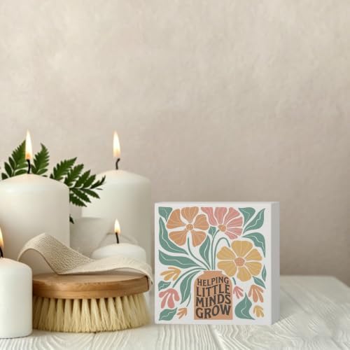 Boho Floral Teacher Wooden Box Sign Decor,Teacher Appreciation Gifts