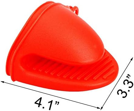 2 Pairs Mini Oven Gloves Silicone Oven Mitts Red and Blue