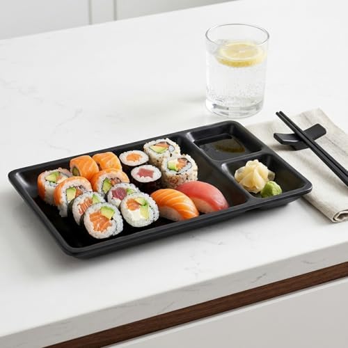 Pumtus 16 Piece Japanese Sushi Plate Set, Melamine Sushi Serving Set