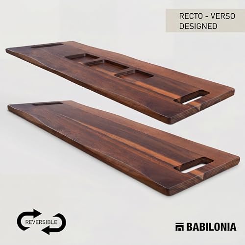 Extra Large Charcuterie Board Acacia, Reversible Long Wooden Tray
