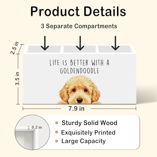 Goldendoodle Dog Gifts Pen Pencil Holder for Desk, Funny Golden Doodle