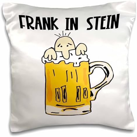 3dRose Cute Funny Man Named Frank in Beer Mug Frank in Stein Pun 16x16