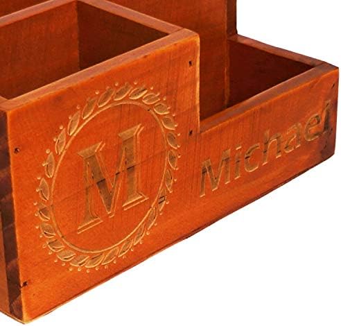 Personalized Wooden Desktop Organizer - Custom Home Desk Organizer