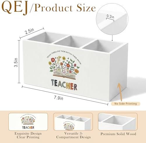 Boho Floral Teacher Pen Holder for Desk, Teacher Appreciation Gifts