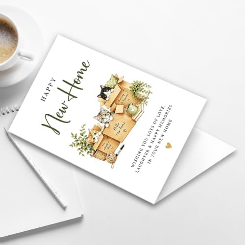 Hongshan New Home Card,Cute Housewarming Gift for Women Men Cat Lovers