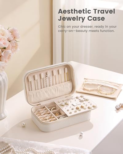 Lolalet Travel Jewelry Case with Clear Bag for Women Girls