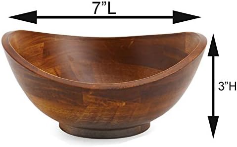 Woodard & Charles Set of 4 Wood Ind Serving Bowls, 7"x 6.5"x3" Cherry