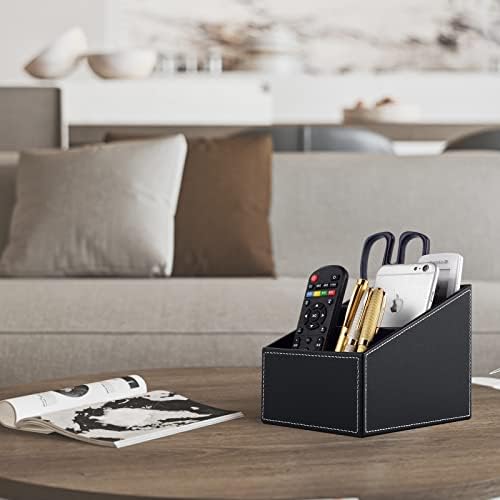 Fashionable PU Leather TV Remote Control Holder with 3 Compartments