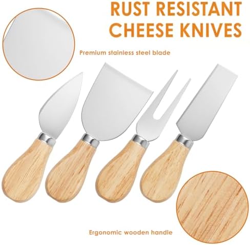 32 Pcs Cheese Knife Set Bulk, Stainless Steel Spreaders Cutters Forks
