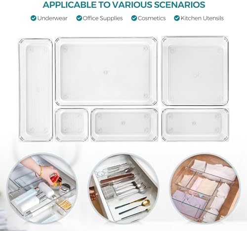 12 Pack Drawer Organizers, 6"X 9" Clear Acrylic Storage Bins