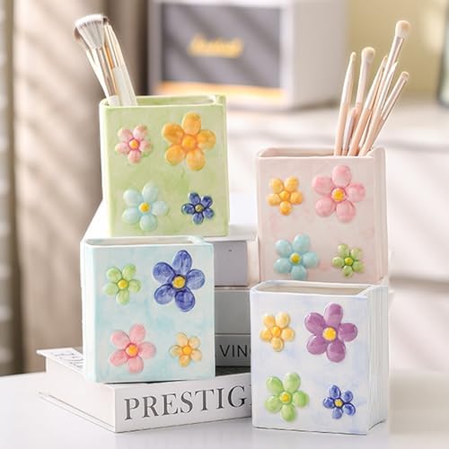 Book Vase Flower Pencil Cup Pen Holder For Office Desk Decorative