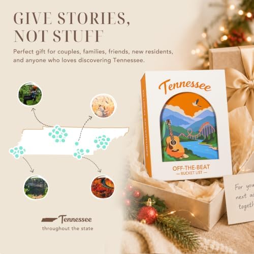 Tennessee Adventure Bucket List Cards, 50 Scratch Off Cards by State