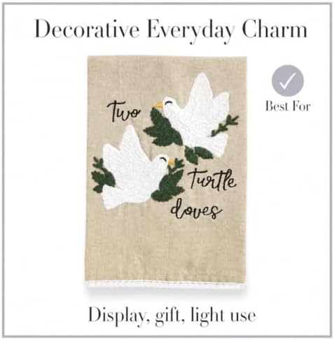 Mud Pie 12 Days Christmas Embroidery & Decorative Kitchen Towel