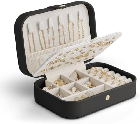 VLANDO Travel Jewelry Case, Portable Jewelry Earring Box Organizer