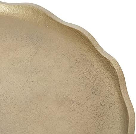Kate and Laurel Alessia Modern Decorative Scalloped Round Footed Metal