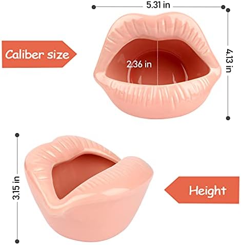Trycooling Ceramic Red Lips Lipstick Ring Holder, Pink