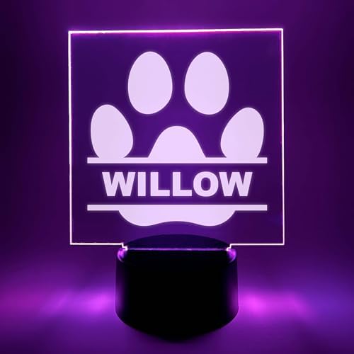 MIRROR MANIA Name Night Light Up Desk Table Lamp Kids Bedroom Decor